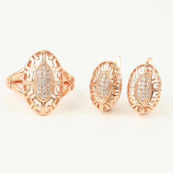 Stunning CZ 18KGP Rosegold Jewelry Set - Picture 3 of 12